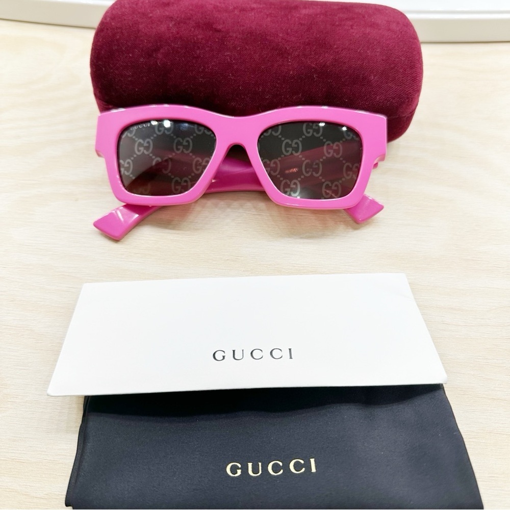 New authentic GUCCI Acetate Square Frame Sunglasses - Picture 10 of 11